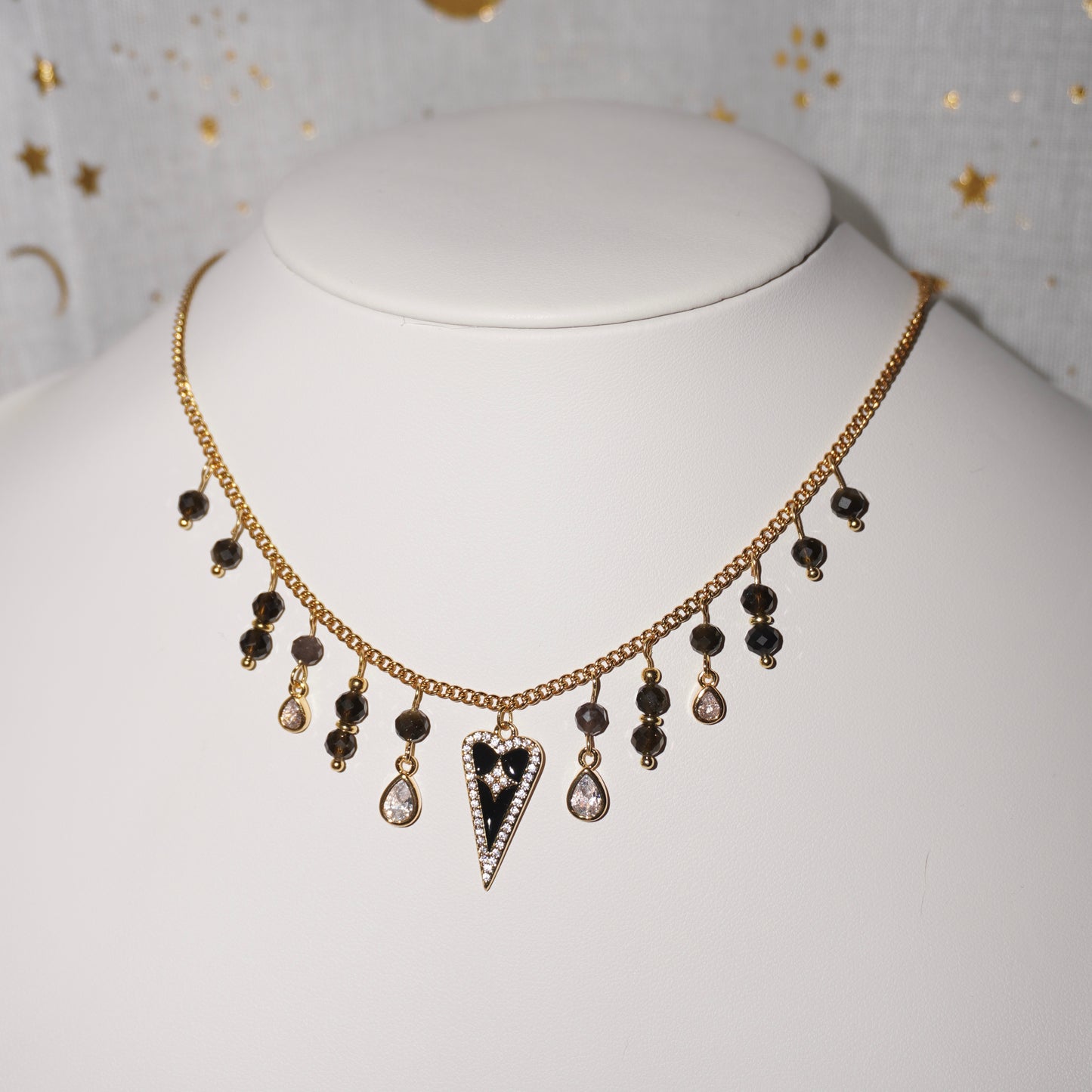 Heart | Obsidian, Weiße Jade