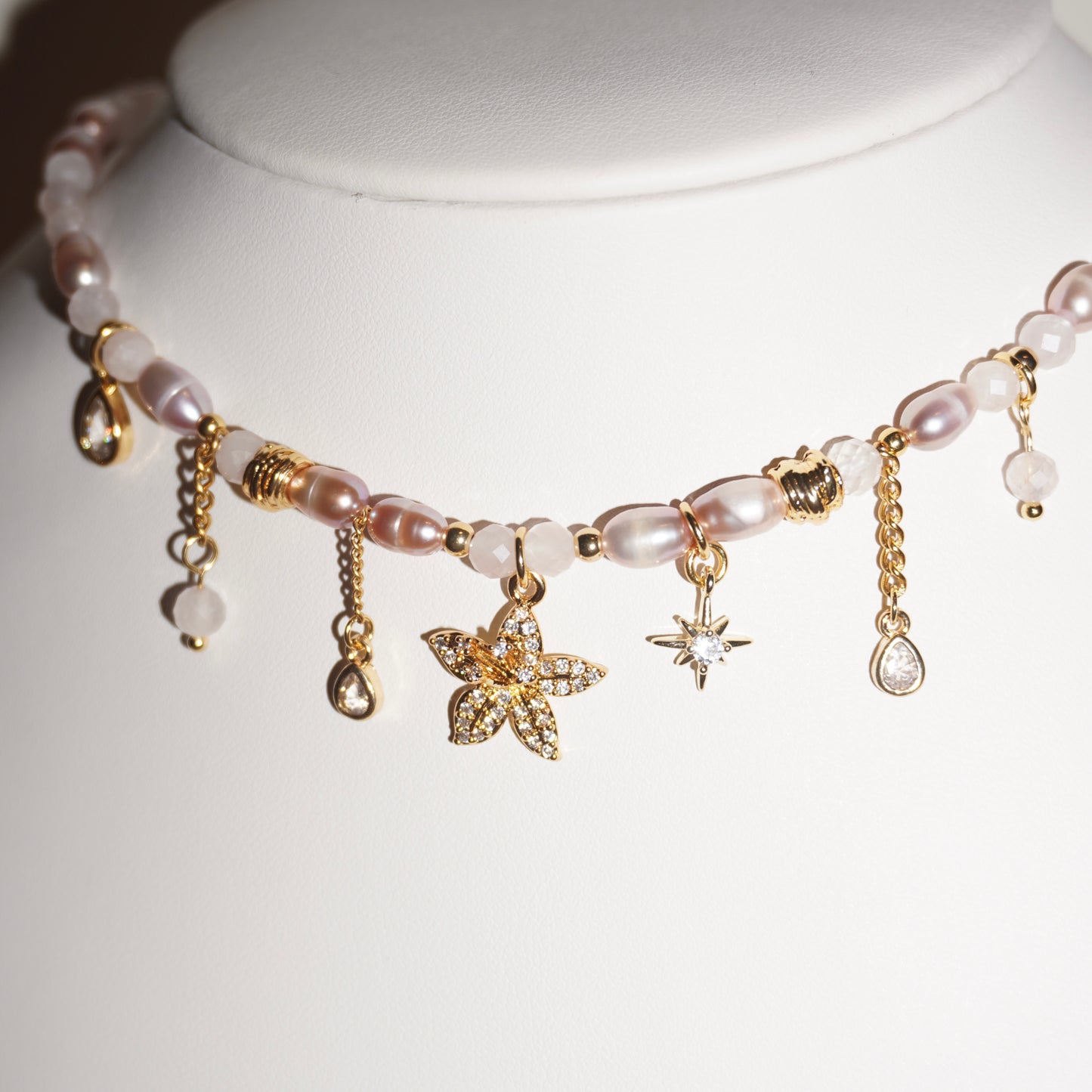 Purity | Rosenquarz und Süßwasserperlen