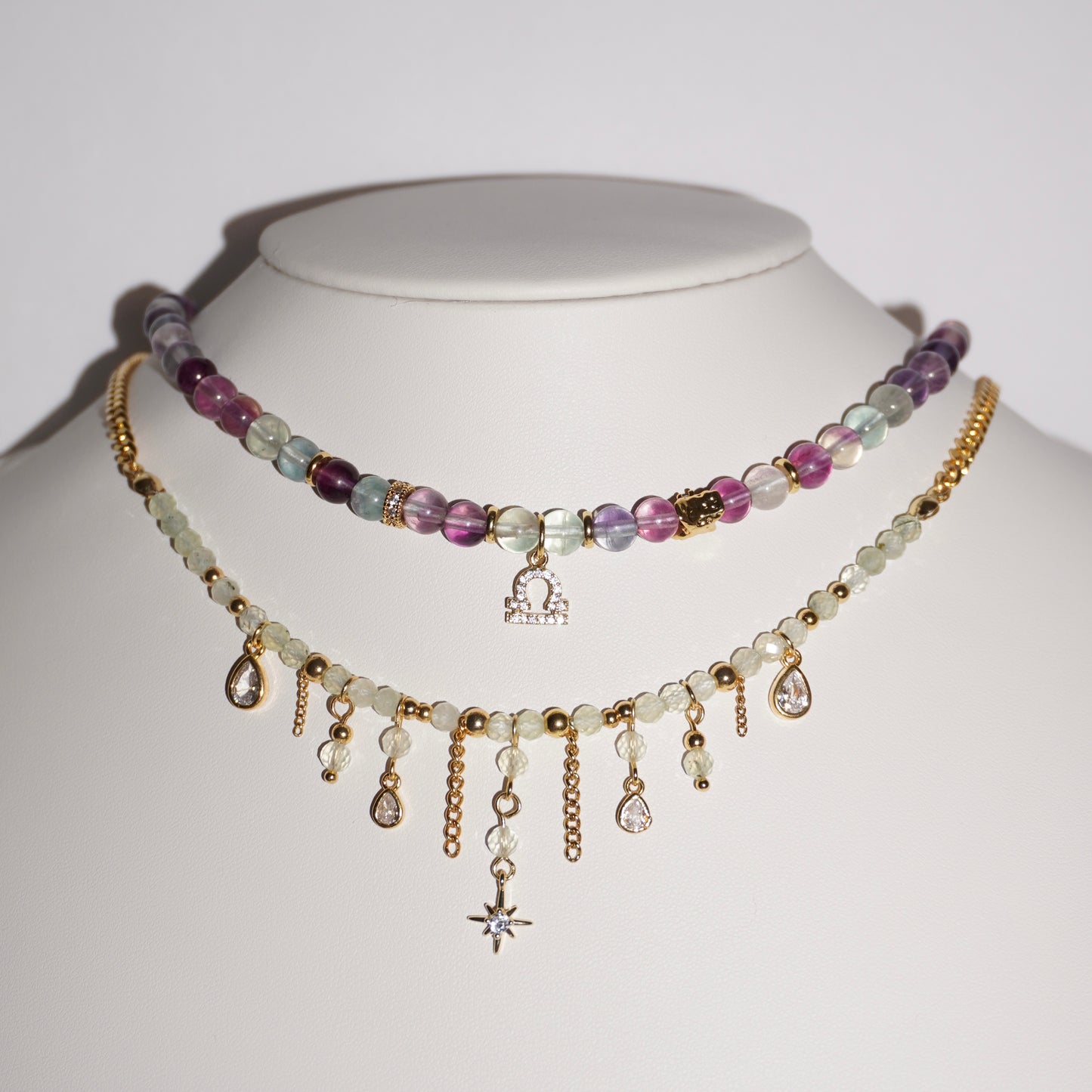 Waage | Fluorit, Peridot