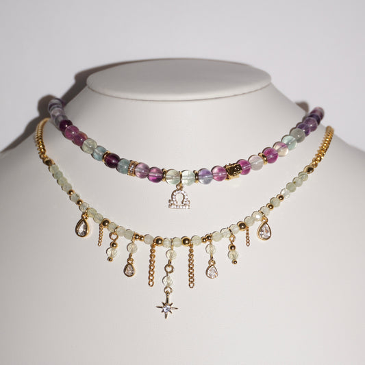 Waage | Fluorit, Peridot