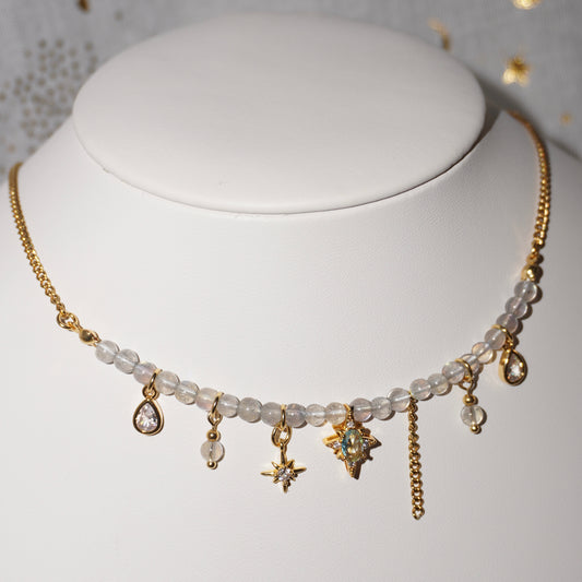 Galaxy | Labradorit & blauer Topas